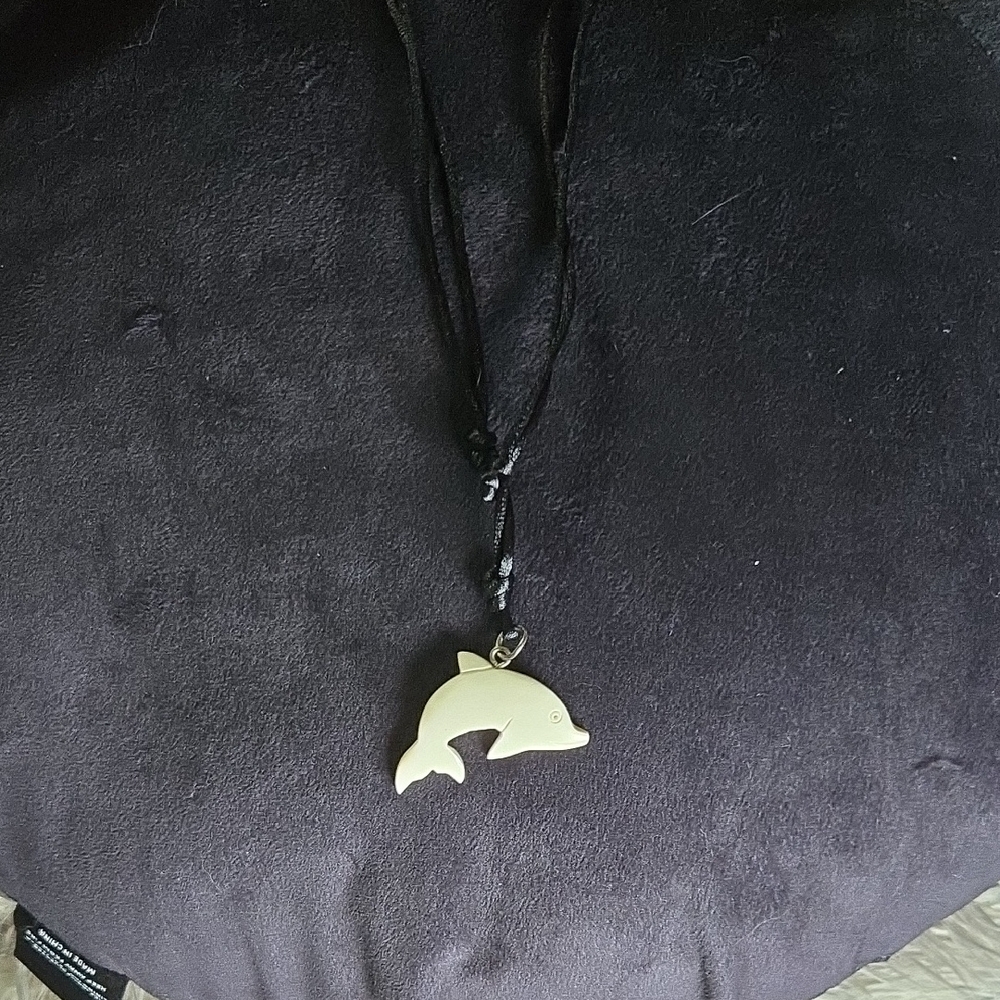 Stone Dolphin Pendant Necklace